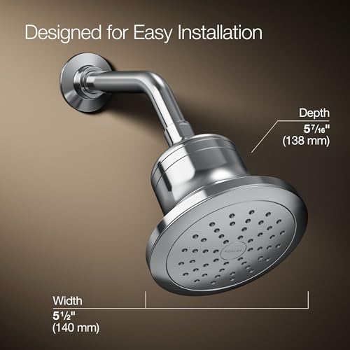 KOHLER 33631-G-CP Cinq Round Single-Function Filtered Showerhead, Five-Layer Filtration, 1.75 GPM, Full Coverage Spray, Premium Durable Material, Polished Chrome - Image 3