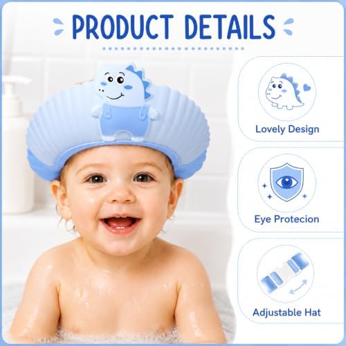 Baby Bath Visor Baby Shower Cap Shield Soft Adjustable Hair Wash Hat - Image 3