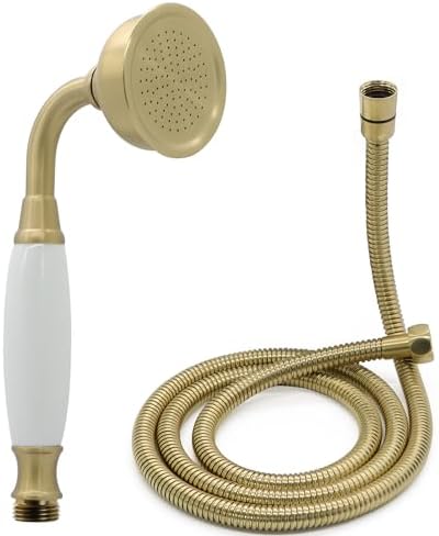 HOMEDEC Vintage Handheld Shower Head with 59" Flexible Hose, Brushed Gold by HOMEDEC