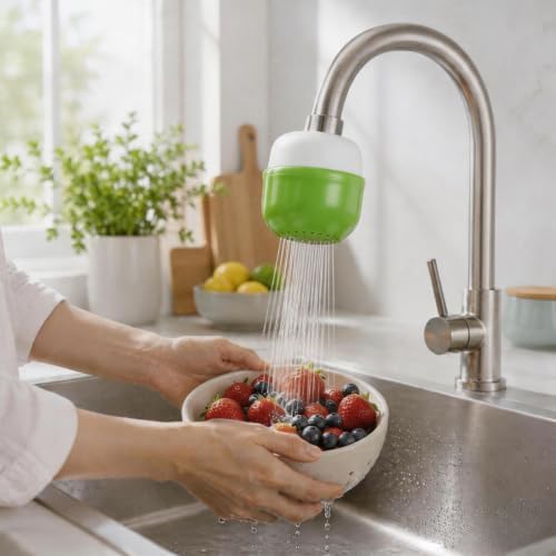 M METERXITY 6-Pack Mushroom Shaped Faucet Water Filter, Green - Image 5