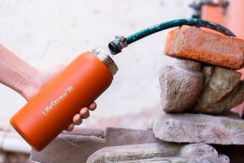 LifeStraw Go Series Insulated Steel Water Filter Bottle, 24 oz, Kyoto Orange - Image 4