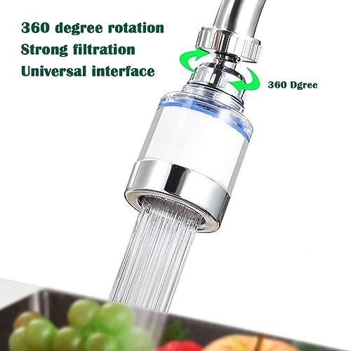 2-Pcs Sink Water Faucet Filter,360 Degree Rotating Faucet Filter Water Filter Purifier for Kitchen,Bathroom Sink,Removes Sediment and Large Impurities,with 6 Filter Cartridges - Image 4