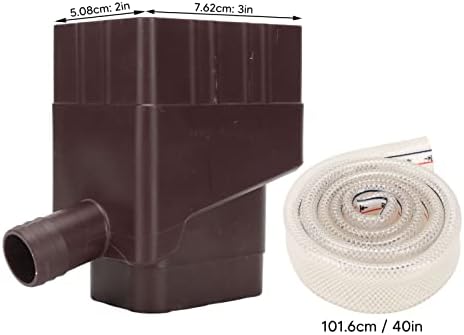 Rain Collection, Rainwater Collection System, 40 Inch Hose Professional Reusable Rain Water Storage Containers Water Diverter System for Lawn Watering (Dark Brown) - Image 6