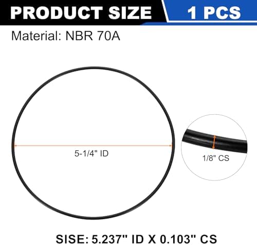 uxcell 1Pcs AS-160 NBR 70A O-Rings 5-1/4"ID x 3/32"CS/5.237"ID x 0.103"CS - Image 2