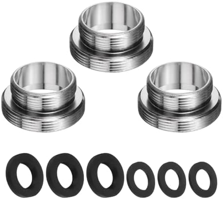uxcell 3Pcs Faucet Adapter Kit, Male 0.85in to Male 1.08in Kitchen Sink Stainless Steel Tap Aerator Adapter Set to Connect Garden Hose, Water Filter, Standard Hose Diverter by uxcell
