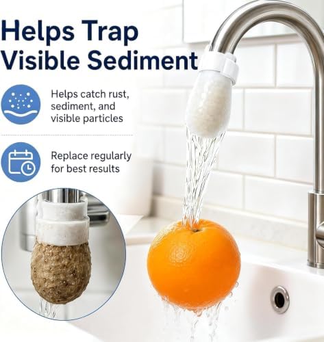 High-Density Faucet Filter, 200 Filter cartridges per Pack, with Sediment Barrier and 20 Straps, Microfiber mesh Water Purifier, Compact and Portable Water Purifier, Household Kitchen Accessory. - Image 5