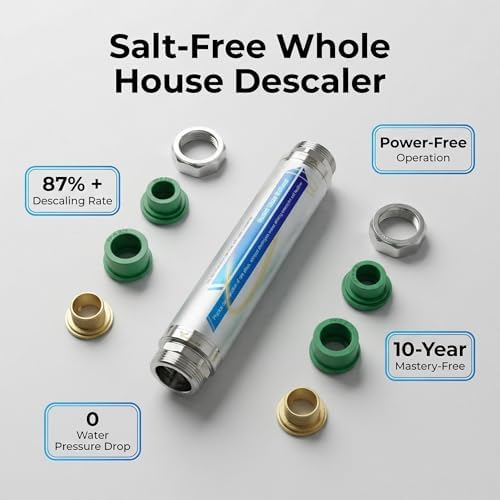 Salt-Free Whole House Water Descaler,4-in-1 Pipe Adapter​ Water Descaler System, 3/4" NPT,Prevents Limescale in Pipes, Water Heaters & Boilers, 10-Year Durability, No Salt or Maintenance - Image 2