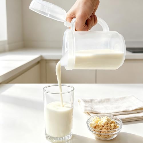 3 Pack Early Learning Kids Easy Pour Mini Pitchers,with Lid & Handle - Image 3