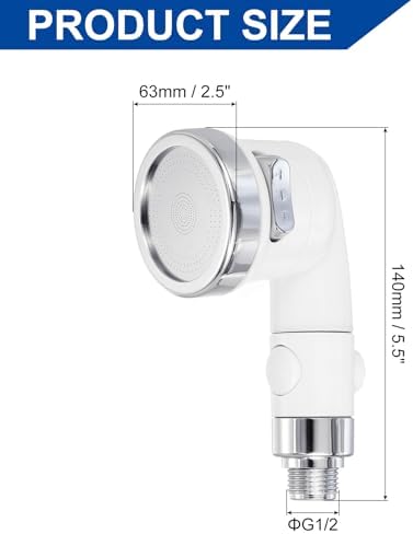 uxcell 1 Pcs Shampoo Bowl Sprayer Head, Sink Faucet Sprayer Side Control Button Salon Sink Sprayer Replacement Part for Spa Barber Shop Hair Washing Bath, White - Image 2