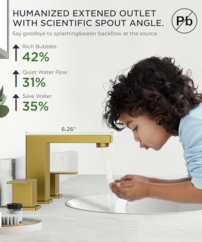 FORIOUS 2 Pack 8" Widespread Gold Bathroom Faucet 3 Hole, Commercial Faucet - Image 6