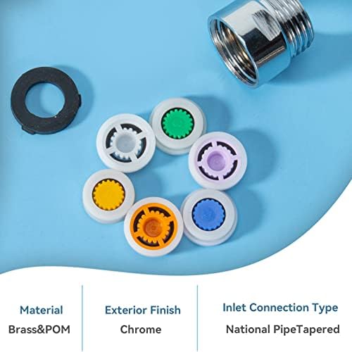 MAYYAYA 7-Pc Brass Shower Flow Saver Kit, 1/2G, 6 Color Options - Image 7