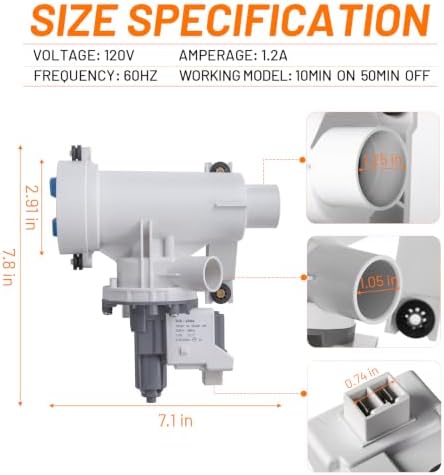 Upgraded WH11X39237 WH11X29539 Washer Drain Pump & Filter Assembly for GE - Image 4