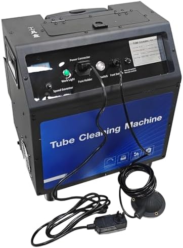 220V Condenser Pipeline Cleaning Machine with 110V Transformer, 550W Tube Cleaner with 24.9-Foot Flexible Shaft, 0–1400 RPM, Dry-Wet Separation for 0.5–0.7-inch HVAC Heat Exchanger Pipes - Image 6