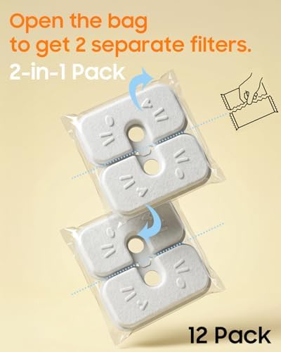 12+12 Pack Cat Water Fountain Filters Compatible with PET Water Fountain PLWF106/116/115/105/005, 6-Month Set of Replacement Filters for Pet water fountain (12 Filters + 12 Sponges) - Image 3