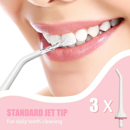 3 Pack Water Flosser Replacement Tips for Oralfree, Nicwell, Nicefeel, COSLUS, Oral Irrigator Jet Tip Nozzel fits for Mospro, Zerhunt Water Flosser, White - Image 4