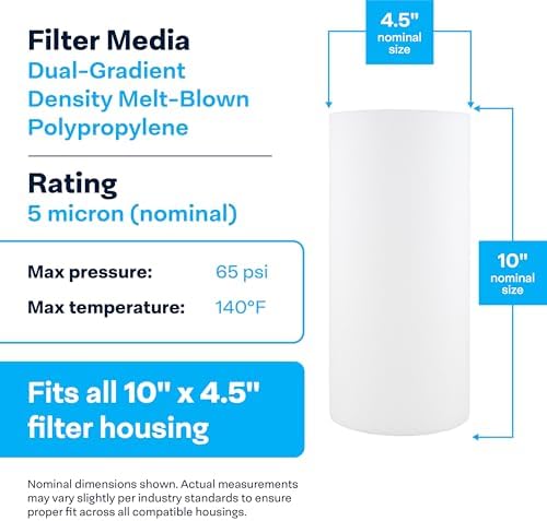 SpiroPure Water Filter 10x4.5 5 Micron DGD-5005 155357-43 SDC-45-1005 8Pack - Image 3
