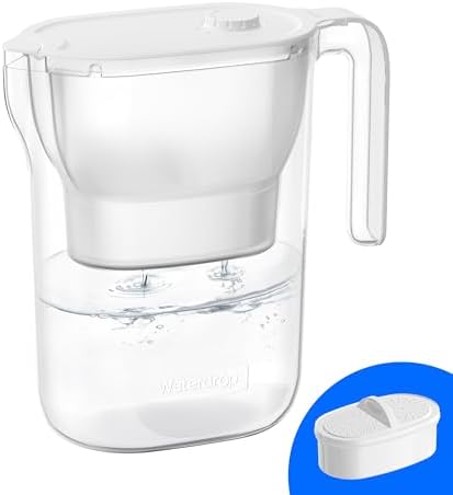 Waterdrop PT-05W-L Water Filter Pitcher, 7-Cup, NSF Certified, White by Waterdrop
