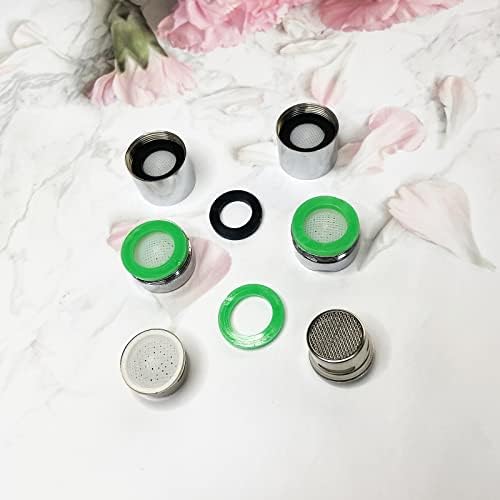 4pcs Faucet Aerators, 2pcs Aerator Filter Replacement Parts, with Brass Housing, 2pcs 15/16 Inch Male and 2pcs 55/64 Inch Female Bathroom Aerator Faucet Filters with Gaskets,for kitchen bathroom - Image 4
