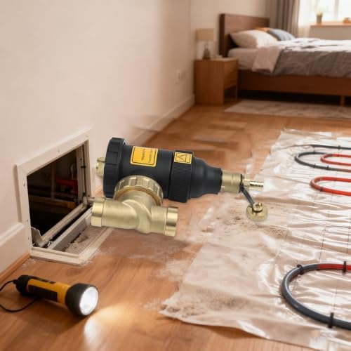 Heating System Magnetic Dirt Filter, DN20 To DN32 Threaded Connection, Sludge Separator For Boiler And Heater, 1-Stage For Rust And Impurity Removal, Black Finish(DN25/1 inch female) - Image 3