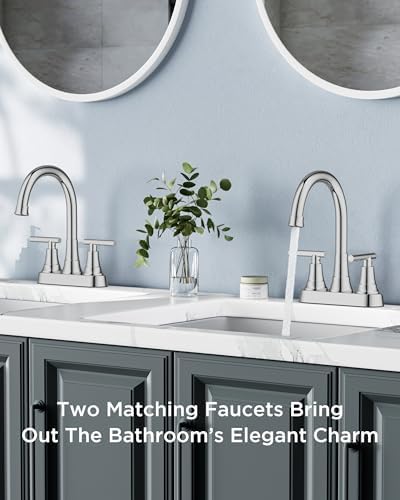 FORIOUS 4 in Centerset Bathroom Faucet Chrome 2 Hole for Commercial 2 Pack - Image 2