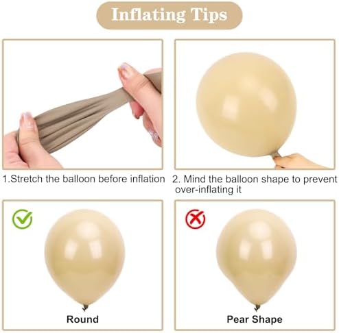 APLANET 150pcs Vanilla Brown Balloons Different Sizes 18 12 10 5 Inch Boho Light Brown for Birthday Wedding Anniversary Baby Shower Party Supplies, Arch Kit Decoration - Image 4
