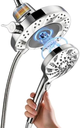 Filtered Shower Head with Handheld Combo, High Pressure Showerhead,Magnetic by Fitespot