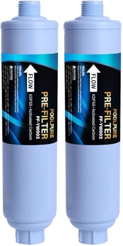 POOLPURE Garden Hose End Pre Filter for Pool, Hot Tub, Spa, Greatly Reduces Chlorine, Heavy Metals, Odor, Fits Any Standard 3/4" Garden Hose Thread, Up to 8,000 Gallons, 1PACK (Pack of 2) by POOLPURE