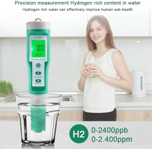 Hydrogen Water Tester 10 in 1 Resistivity/Fertility/H2/pH/TDS/EC/ORP/S.G/Salt/Temp Meter with ATC pH Meter,0.01 High Accuracy pH Tester Digital,TDS Meter PPM Meter for Drinking,Hydroponics,Pool. - Image 3