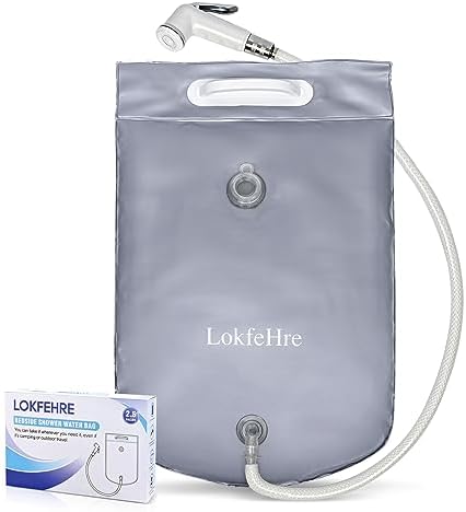 Bedside Shower Water Bag - 2.5 GL Portable Water Shower Bag For Hair Washing In Bed. Use with Inflatable Shampoo Basin, Inflatable Hair Washing Basin, Inflatable Bathtub For Elderly (Silver) by LOKFEHREComfortwithoutWorriesCaringAlltheWay