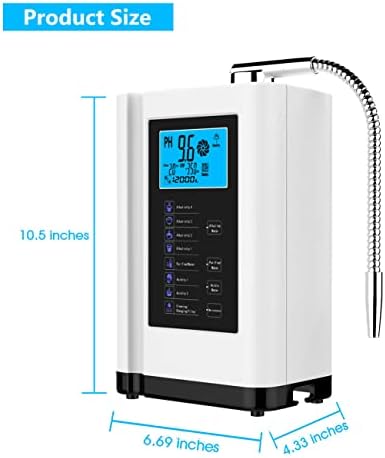 Alkaline Acid Water Machine, Water Purifier Machine PH 3.5-10.5,Up to -500mV ORP, 8000 Liters Per Filter,3.8in LCD Home (Alkalinewhite) - Image 4
