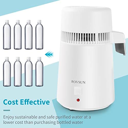 ROVSUN【Upgraded】1.1 Gallon/4L Water Distiller w/Flame-Retardant Material, BPA-Free Container & Stainless Steel Interior for Home, Distilled Water Machine Countertop, Distilling Pure Water Maker, 750W - Image 4