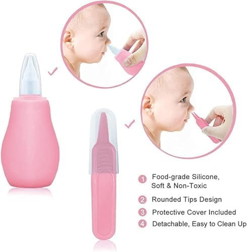 Baby Grooming Kit, Infant Safety Care Set with Hair Brush Comb Nail Clipper Nasal Aspirator,Baby Essentials Kit for Newborn Girls Boys (Pink Baby Grooming kit) - Image 3