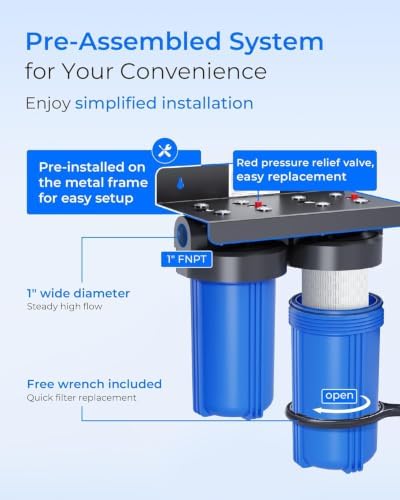 Waterdrop WHF21-PBH 2-Stage Whole House Water Filter System, NSF/ANSI 372 - Image 6
