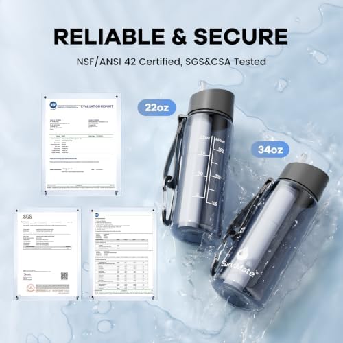SurviMate 5-Stage 0.01μm Ultra-Filtration Filtered Water Bottle BPA-Free - Image 2