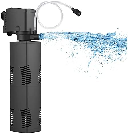 Aquarium Filter for 55-150 Gal. Tank Crystal 300GPH Biochemical Filtration Powerful Pump Submersible Internal Fish Tank Filters Large Tank Pond Clear Wavemaker Air Supply 4 in 1 by TARARIUM
