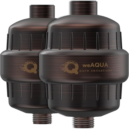 weAQUA Heavy Duty 2-PACK Shower Filter for Hard Water Chlorine Heavy Metals by weAQUA