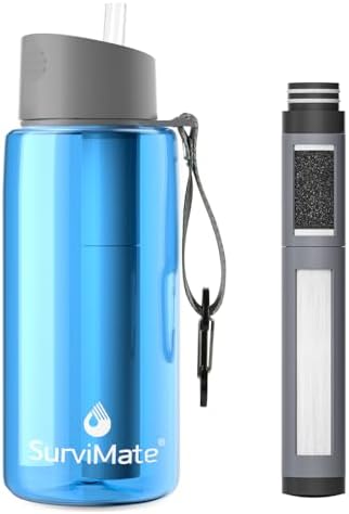 SurviMate 5-Stage 0.01μm Ultra-Filtration Filtered Water Bottle BPA-Free by SurviMate