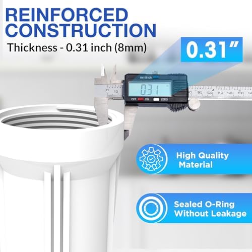 SimPure Whole House Water Filter Housing, Inline Water Filter for Home, Universal 10 inch Sediment Filter with 3/4 NPT Inlet and Outlet, Heavy Duty Steel Bracket, 4 Screws, Wrench (Pack of 2) - Image 3