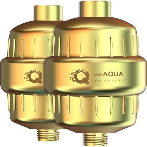 weAQUA Heavy Duty 2-PACK Shower Filter for Hard Water Chlorine Heavy Metals by weAQUA