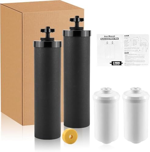 Black Activated Carbon Water Filters & Fluoride Filters fit for Berkey by Fetechmate