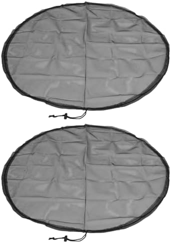 2 Pieces 37 Inch Rain Covers, Black Polyester Mesh Screen with Lamb for Water Collection Tanks, Protective Filter Net - Image 5