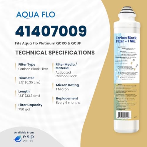 Aqua Flo Carbon Block Filter 1 Micron 41407009 Quick-Change Replacement - Image 4