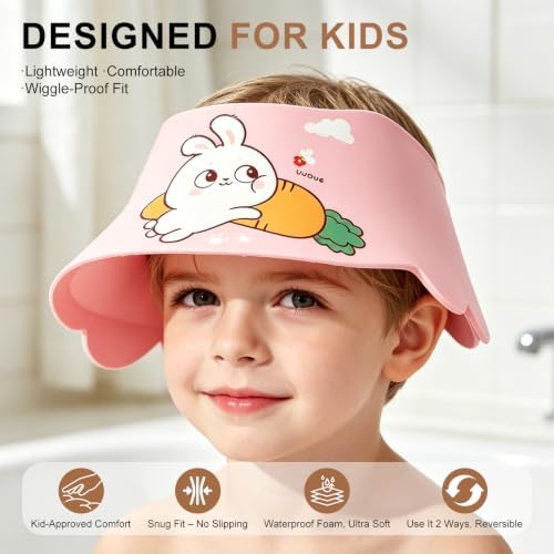 Baby Shower Cap Shield - Adjustable Waterproof Shower Visor for Kids, Soft Baby Hair Washing Shield with Ear Protection, Perfect for Toddlers & Children (Blue) - Image 4