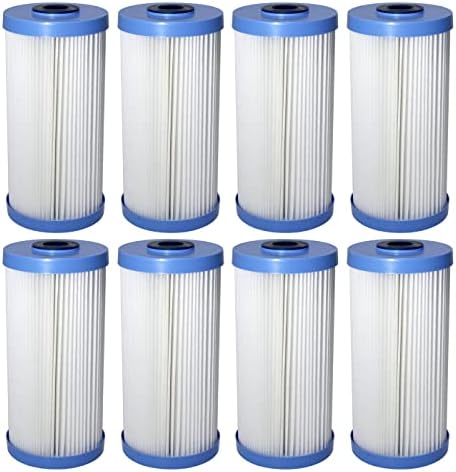Pentair Pentek R30-BB Big Blue Sediment Water Filter, 10-Inch, Whole House Pleated Polyester Filter Cartridge, 10" x 4.5", 30 Micron, Pack of 8, White by PENTAIRPENTEK