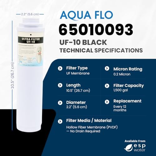 Aqua Flo 65010093 UF-10 Ultrafiltration Membrane, Black, Stage 3 - Image 3