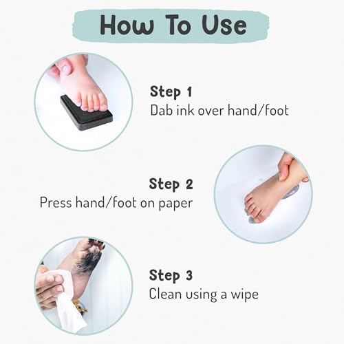 Baby Hand and Footprint Kit by Forever Fun Times | Get Hundreds of Detailed Prints with One Baby Safe Ink Pad | Easy to Clean, and Works with Any Paper or Card | Clean and Safe (Big Green) - Image 4