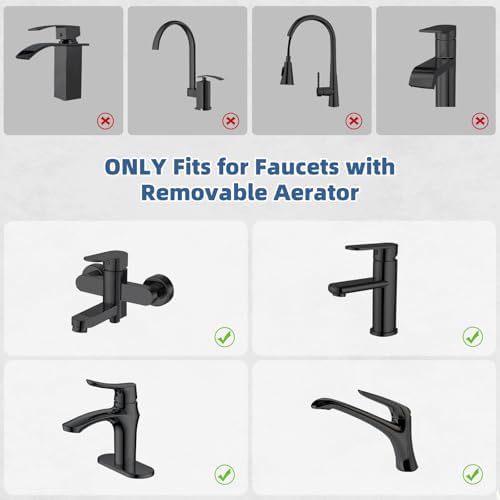 2PCS Portable Dishwasher Faucet Adapter, Metal Made, Matte Black - Image 4