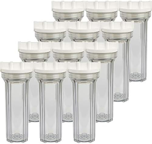 SpiroPure SP-FH-CL14 10 x 2.5 Clear Water Filter Housing, 1/4" NPT, 12 Pack by SpiroPure