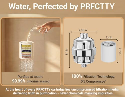 25-Stage Shower Filter with Enhanced KDF, Reduces Scale Buildup, Revitalizes Hair, Skin & Nails. Softens Hard Water, Removes 99% Lead, Chlorine, Fluoride & Harmful Chemicals. High-Output Flow, Chrome - Image 5