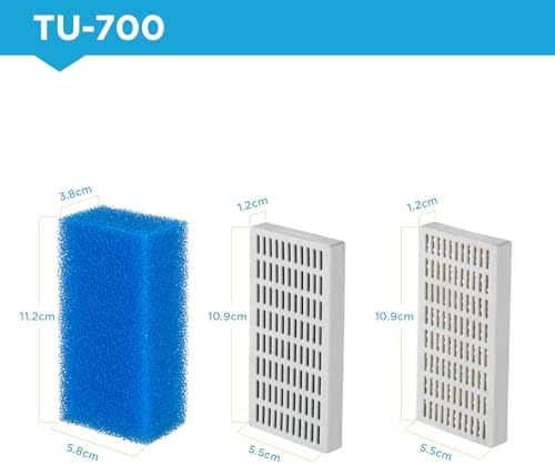 Replacement Cartridge for Aquarium UV Filter TU-700 with Aquarium Filter Foam, Active Carbon and Ceramic Ring(TU700-S) - Image 3